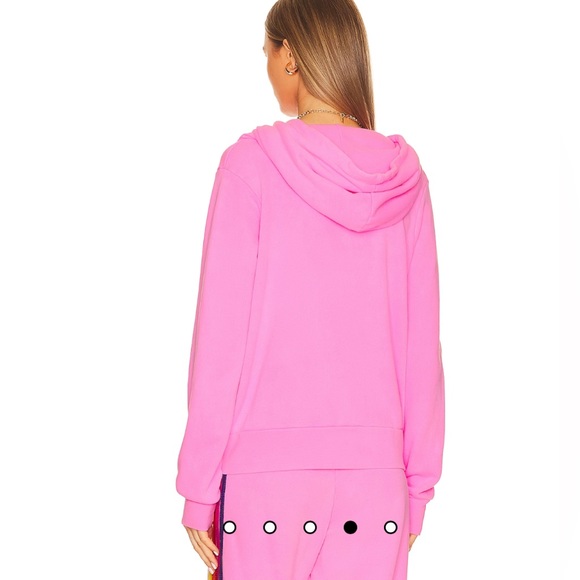 NWT AVIATOR NATION 5 Stripe Zip Hoodie in Neon Pink, Yellow, & Purple - XS - Picture 3 of 6